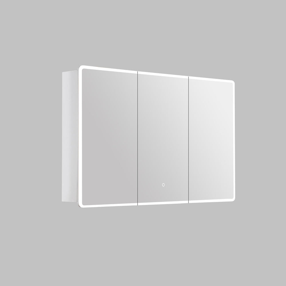 LUKKA AVOLA MATTE WHITE LED MIRROR SHAVING CABINET WITH 3 COLOUR LIGHTS 1200X750MM