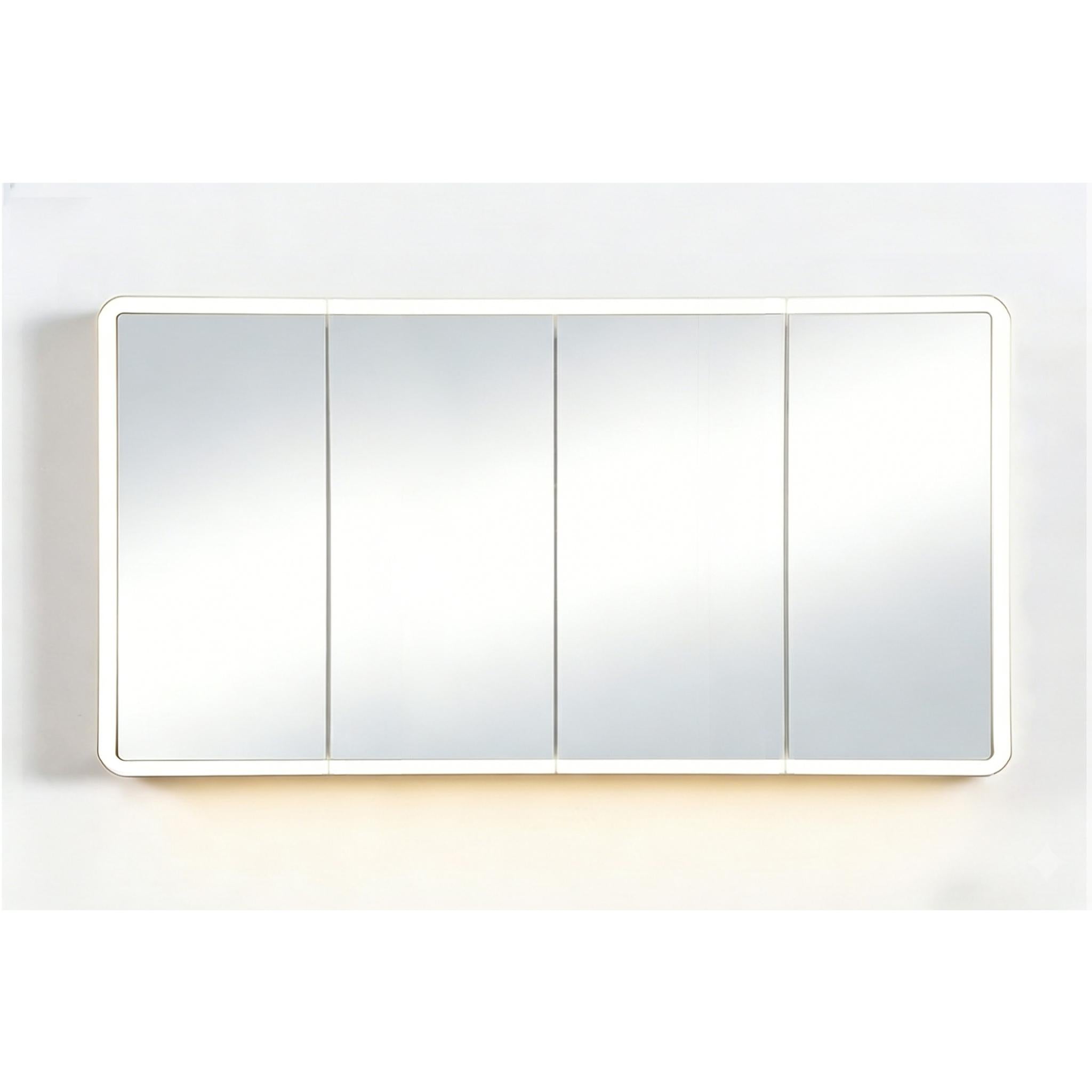 LUKKA AVOLA MATTE WHITE LED MIRROR SHAVING CABINET WITH 3 COLOUR LIGHTS 1500X750MM