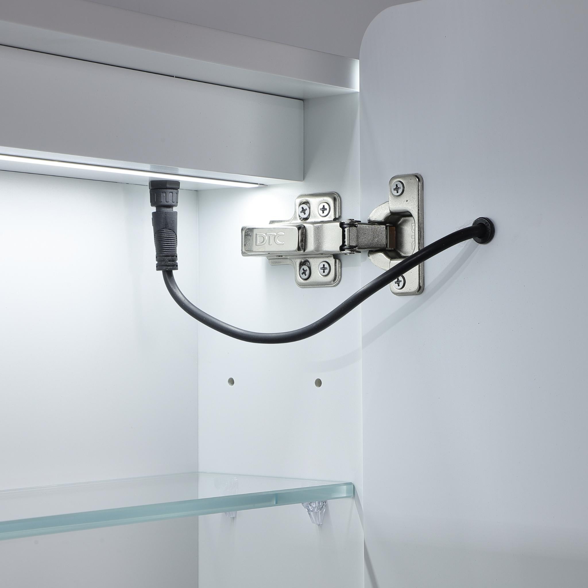 LUKKA AVOLA MATTE WHITE LED MIRROR SHAVING CABINET WITH 3 COLOUR LIGHTS 600X750MM