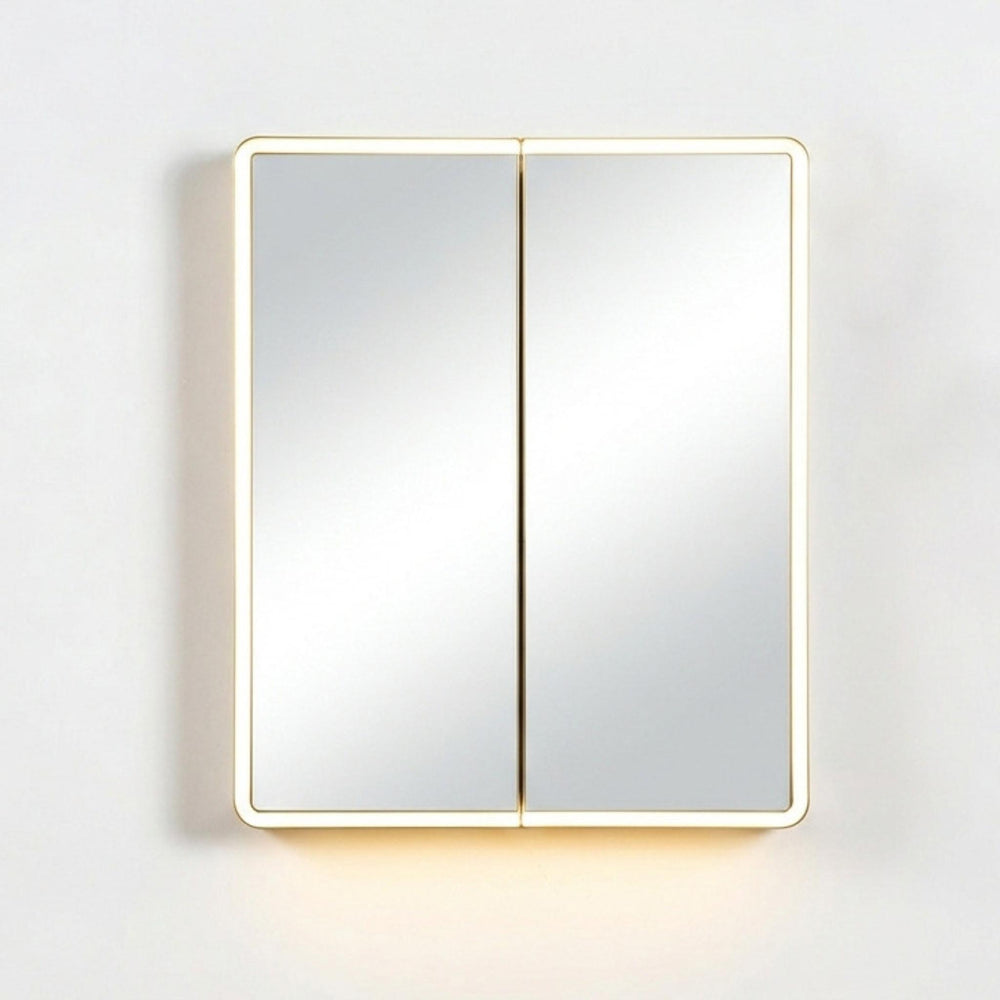 LUKKA AVOLA MATTE WHITE LED MIRROR SHAVING CABINET WITH 3 COLOUR LIGHTS 600X750MM