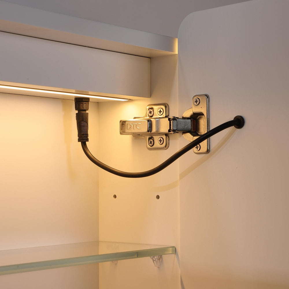 LUKKA AVOLA MATTE WHITE LED MIRROR SHAVING CABINET WITH 3 COLOUR LIGHTS 750X750MM