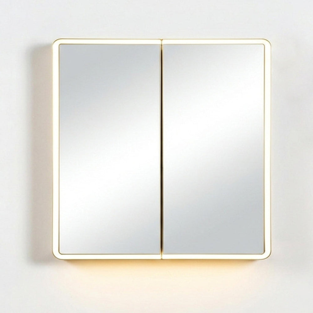 LUKKA AVOLA MATTE WHITE LED MIRROR SHAVING CABINET WITH 3 COLOUR LIGHTS 750X750MM