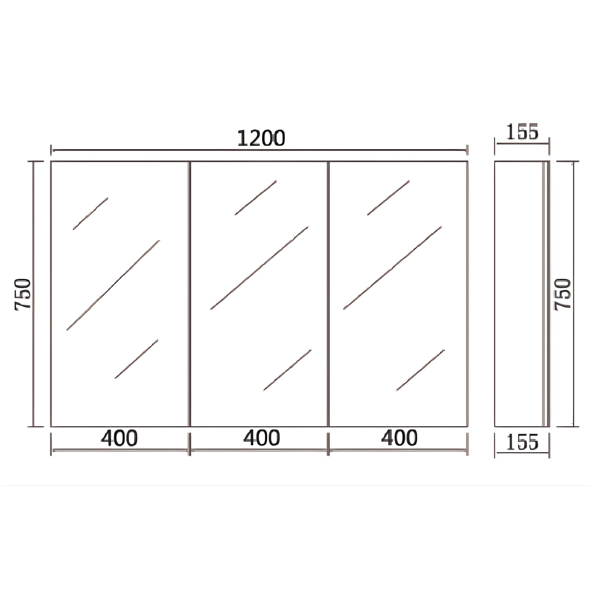 LUKKA ALPHA GLOSS WHITE PVC SHAVING CABINET 1200X750MM