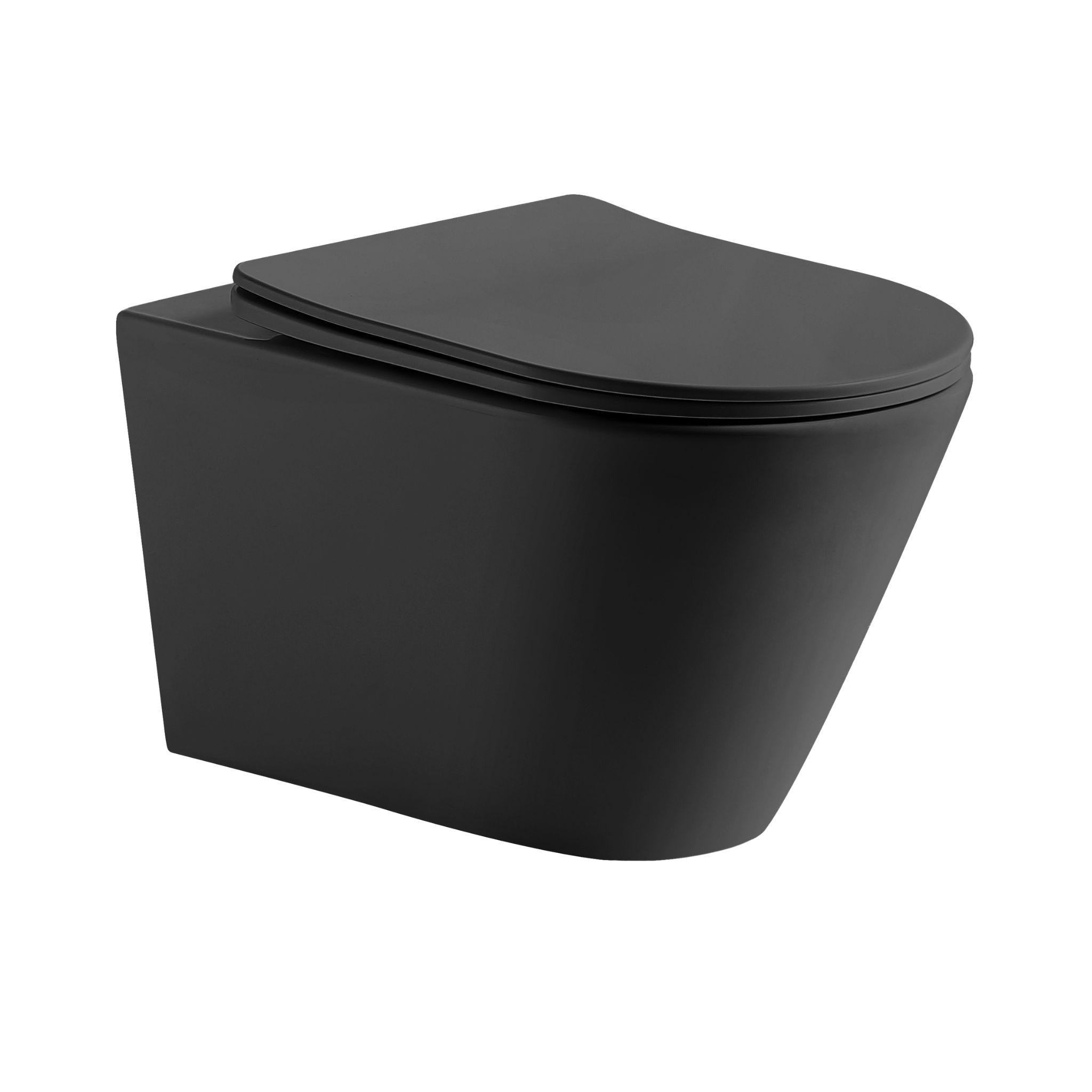 LUKKA AGENA TORNADO RIMLESS WALL HUNG PAN MATTE BLACK