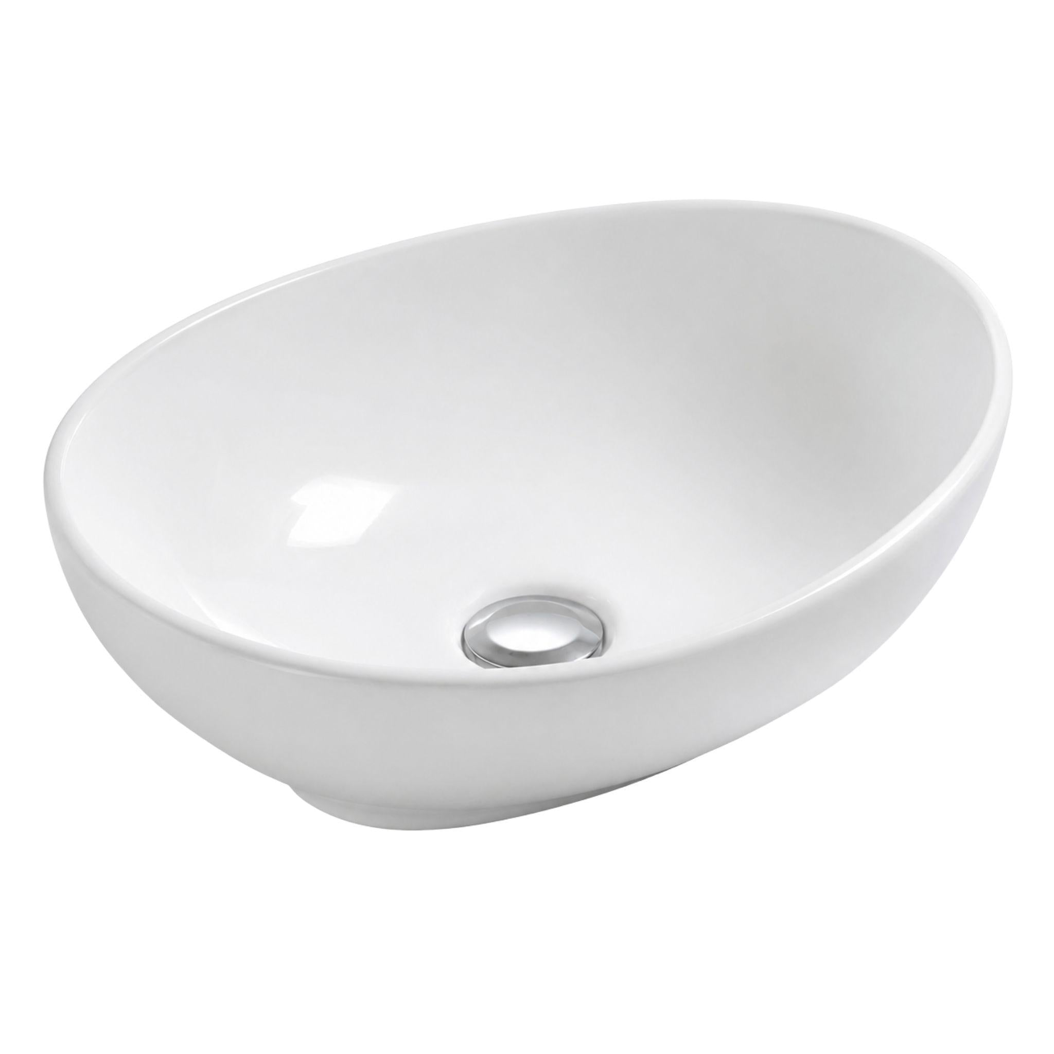 LUKKA BIRCH ABOVE COUNTER BASIN GLOSS WHITE 410MM