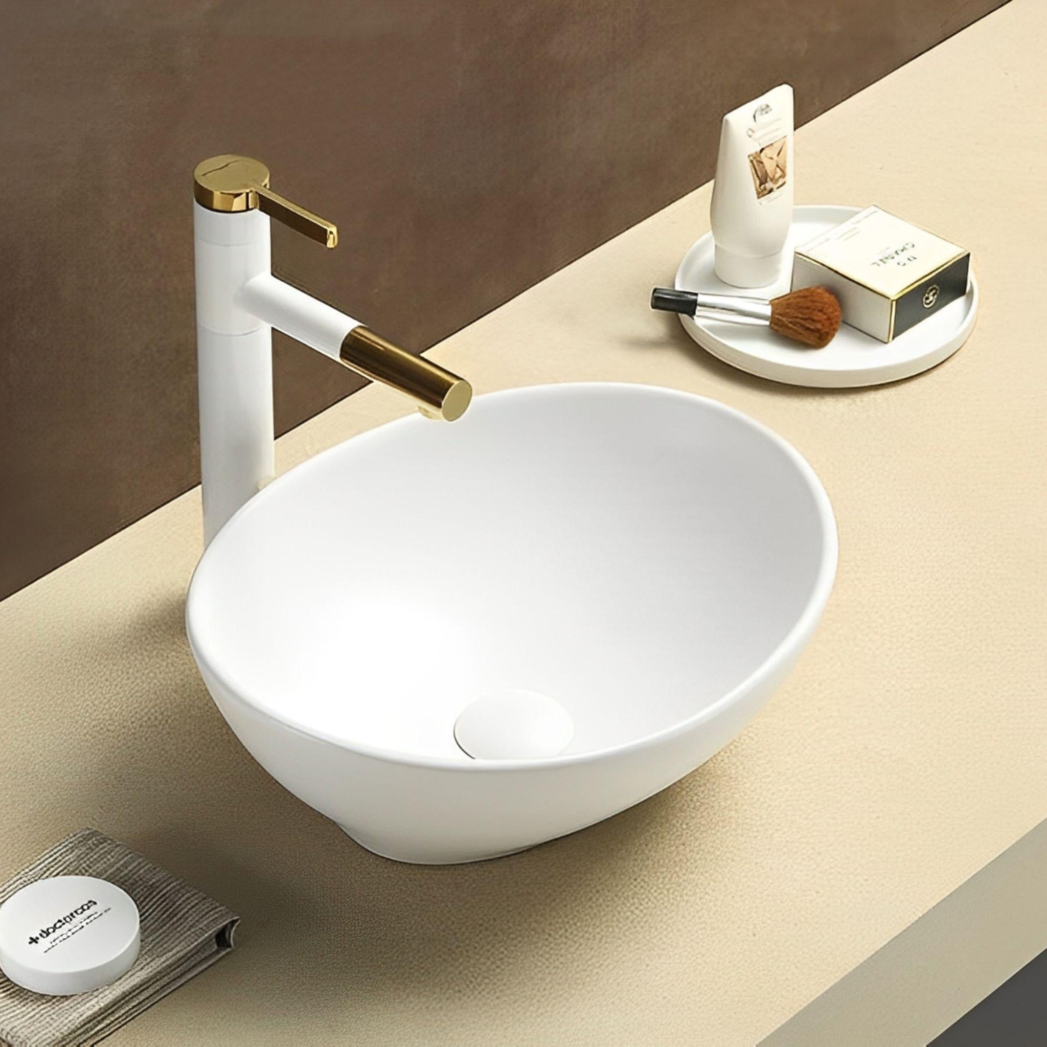 LUKKA BIRCH ABOVE COUNTER BASIN MATTE WHITE 410MM