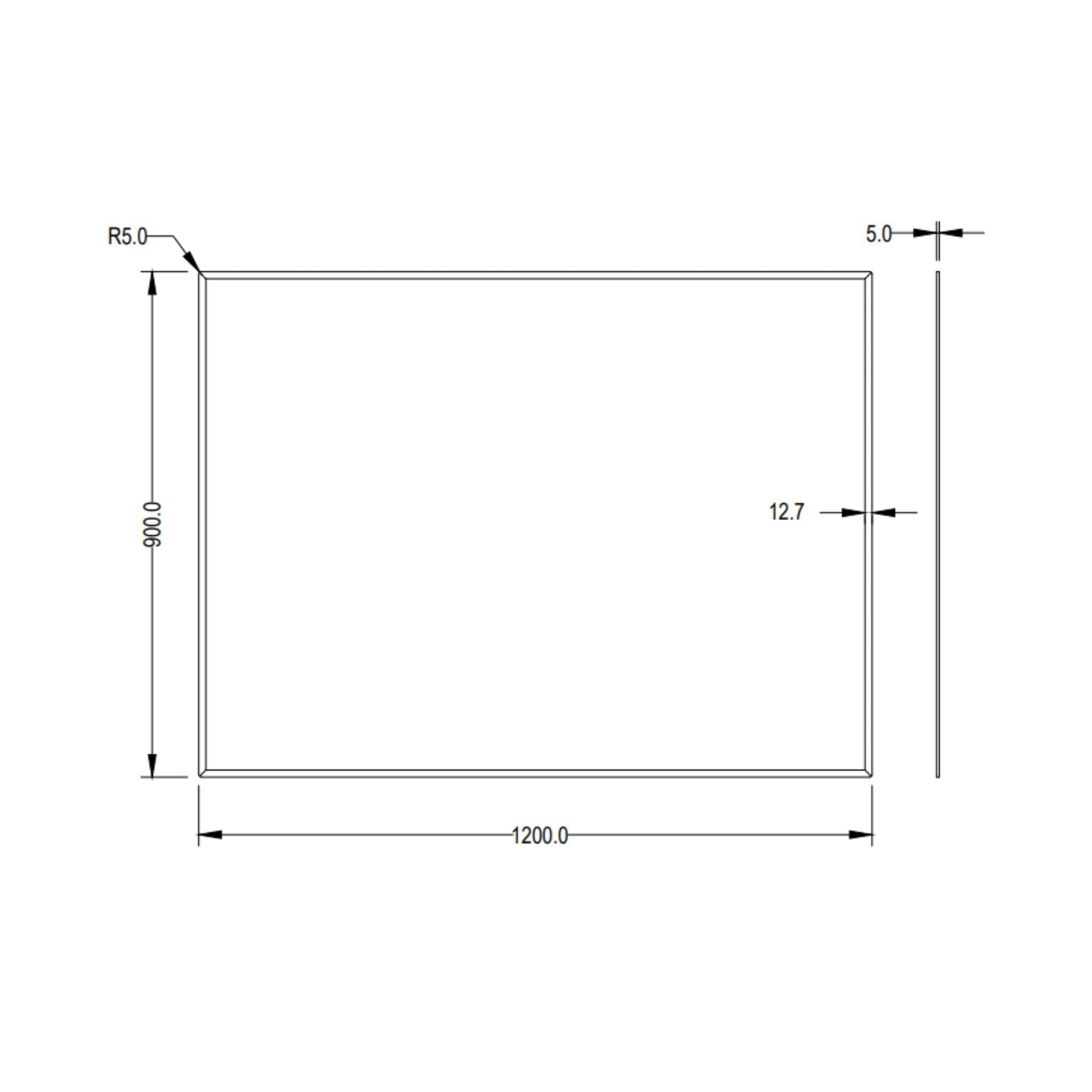 LUKKA RECTTA RECTANGULAR FRAMELESS BEVEL EDGE PLAIN MIRROR 1200X900MM