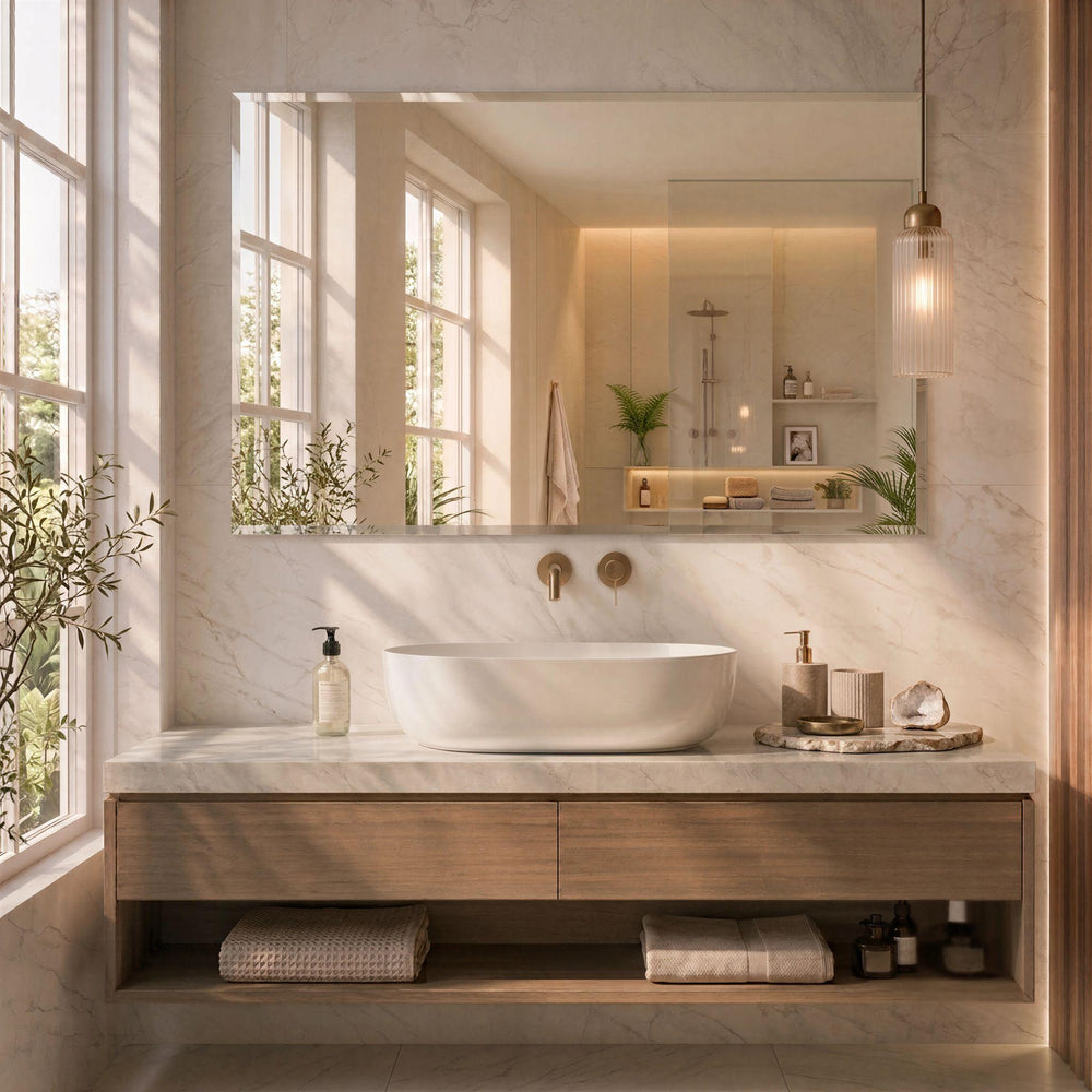 LUKKA RECTTA RECTANGULAR FRAMELESS BEVEL EDGE PLAIN MIRROR 1500X900MM