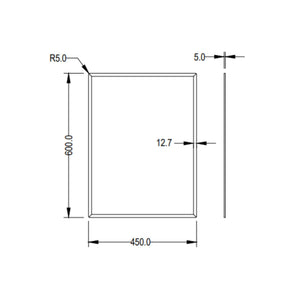 LUKKA RECTTA RECTANGULAR FRAMELESS BEVEL EDGE PLAIN MIRROR 450X600MM
