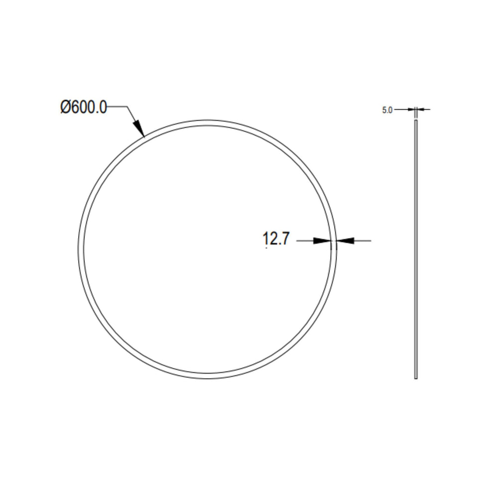 LUKKA ORBIS ROUND FRAMELESS BEVEL EDGE PLAIN MIRROR 600X600MM