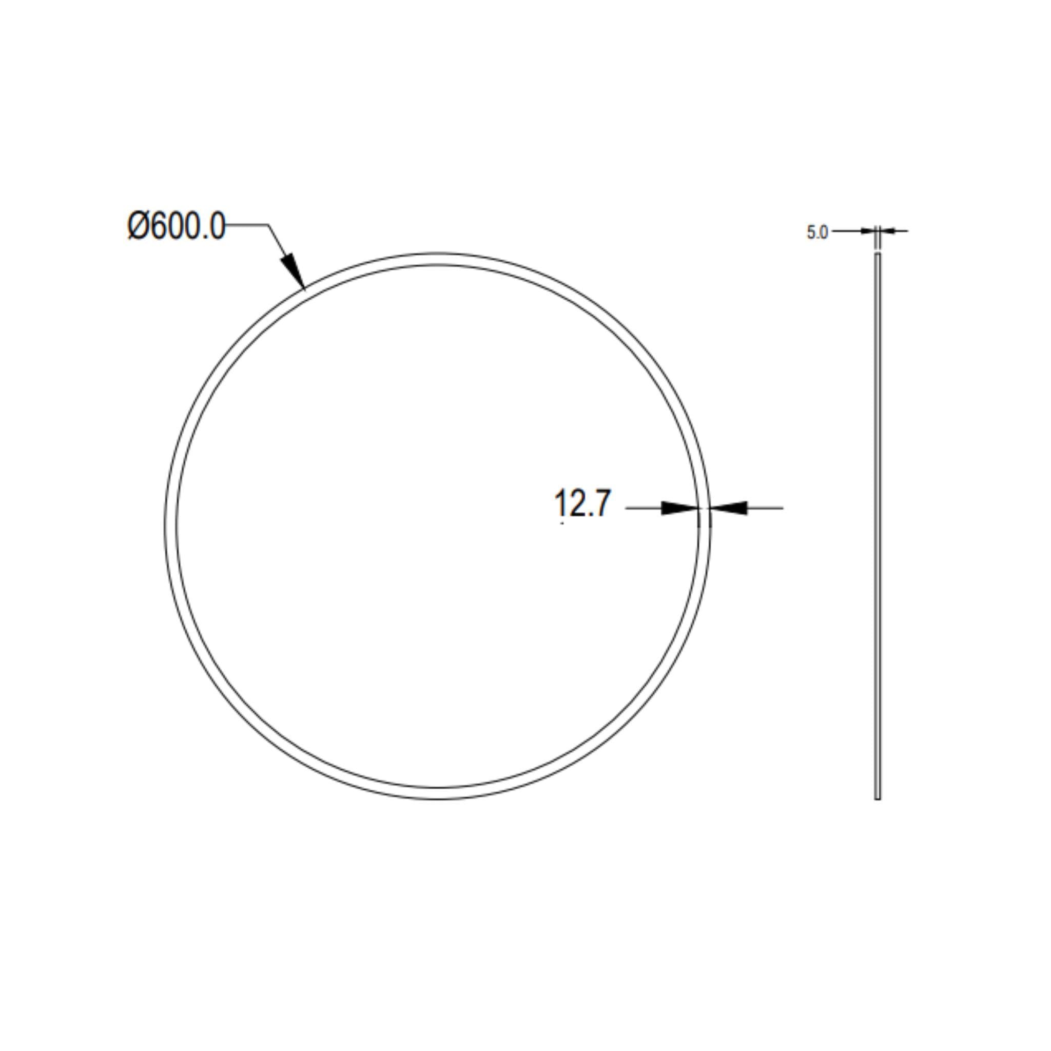 LUKKA ORBIS ROUND FRAMELESS BEVEL EDGE PLAIN MIRROR 600X600MM