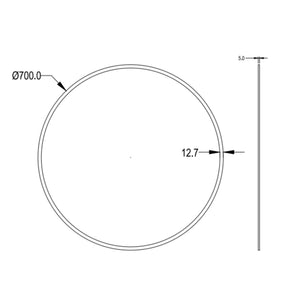 LUKKA ORBIS ROUND FRAMELESS BEVEL EDGE PLAIN MIRROR 700X700MM