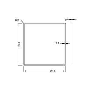 LUKKA RECTTA RECTANGULAR FRAMELESS BEVEL EDGE PLAIN MIRROR 750X750MM