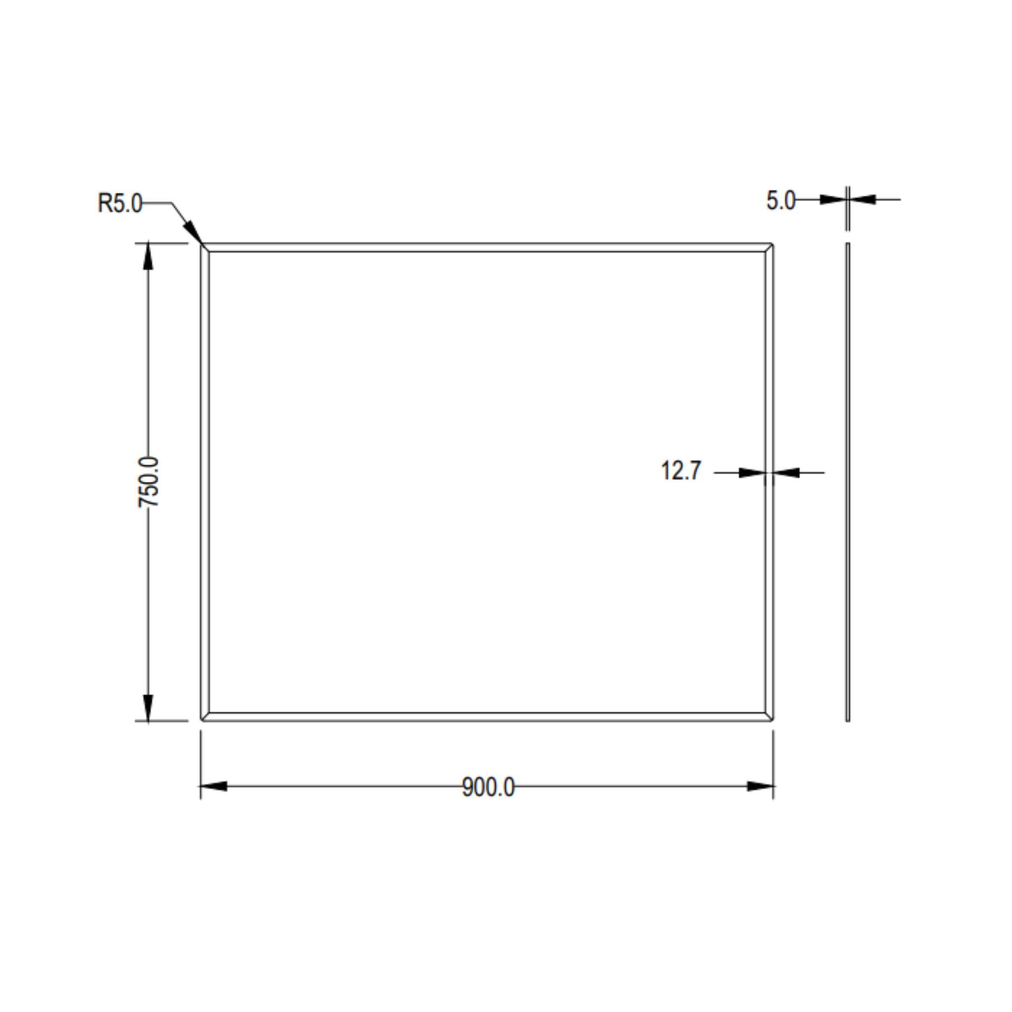 LUKKA RECTTA RECTANGULAR FRAMELESS BEVEL EDGE PLAIN MIRROR 900X750MM