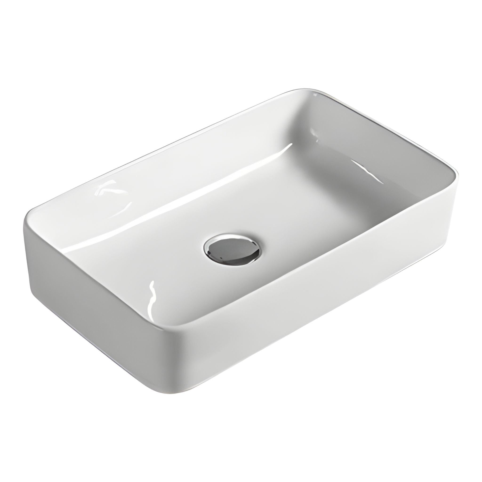 LUKKA CRETE ABOVE COUNTER BASIN GLOSS WHITE 361MM