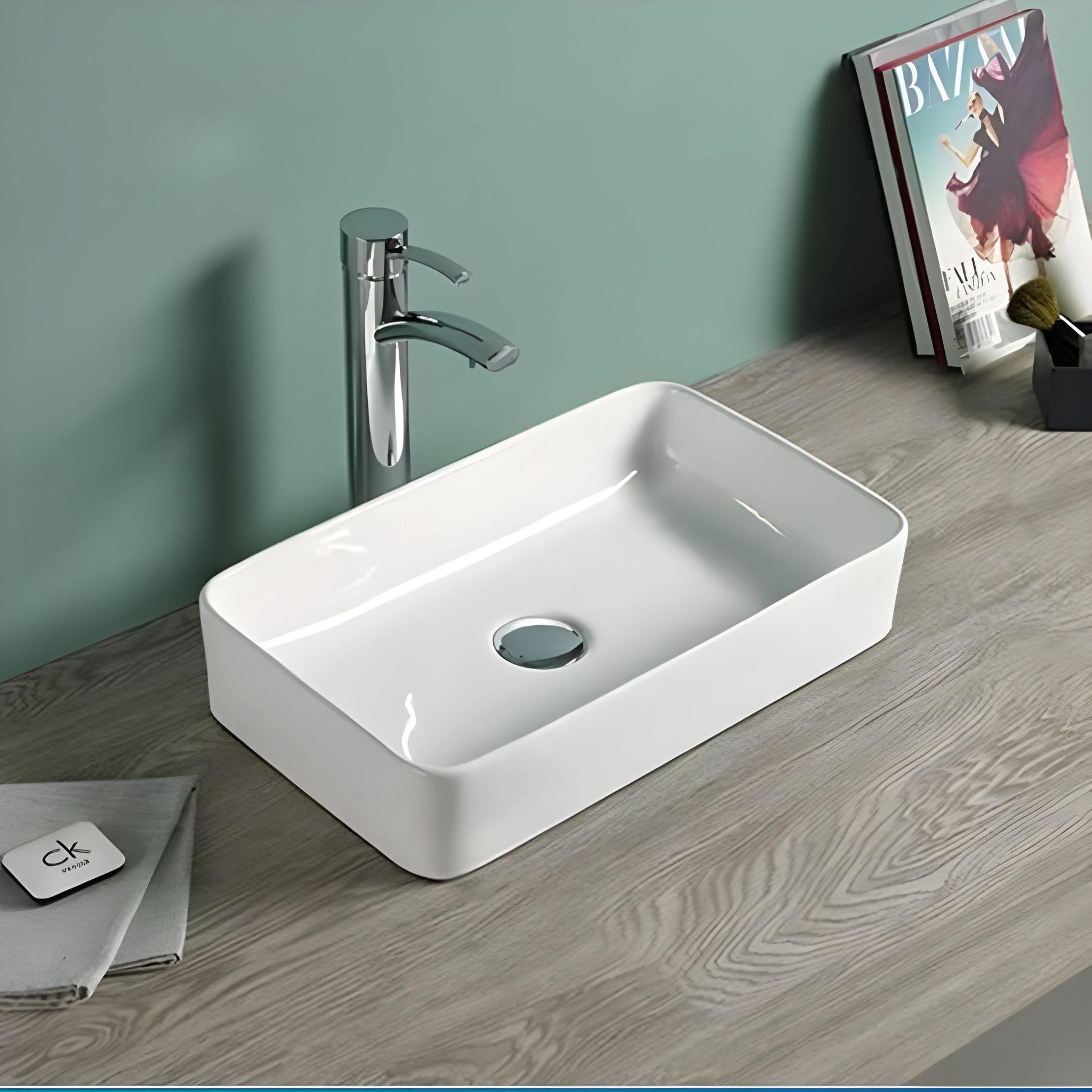 LUKKA CRETE ABOVE COUNTER BASIN GLOSS WHITE 361MM