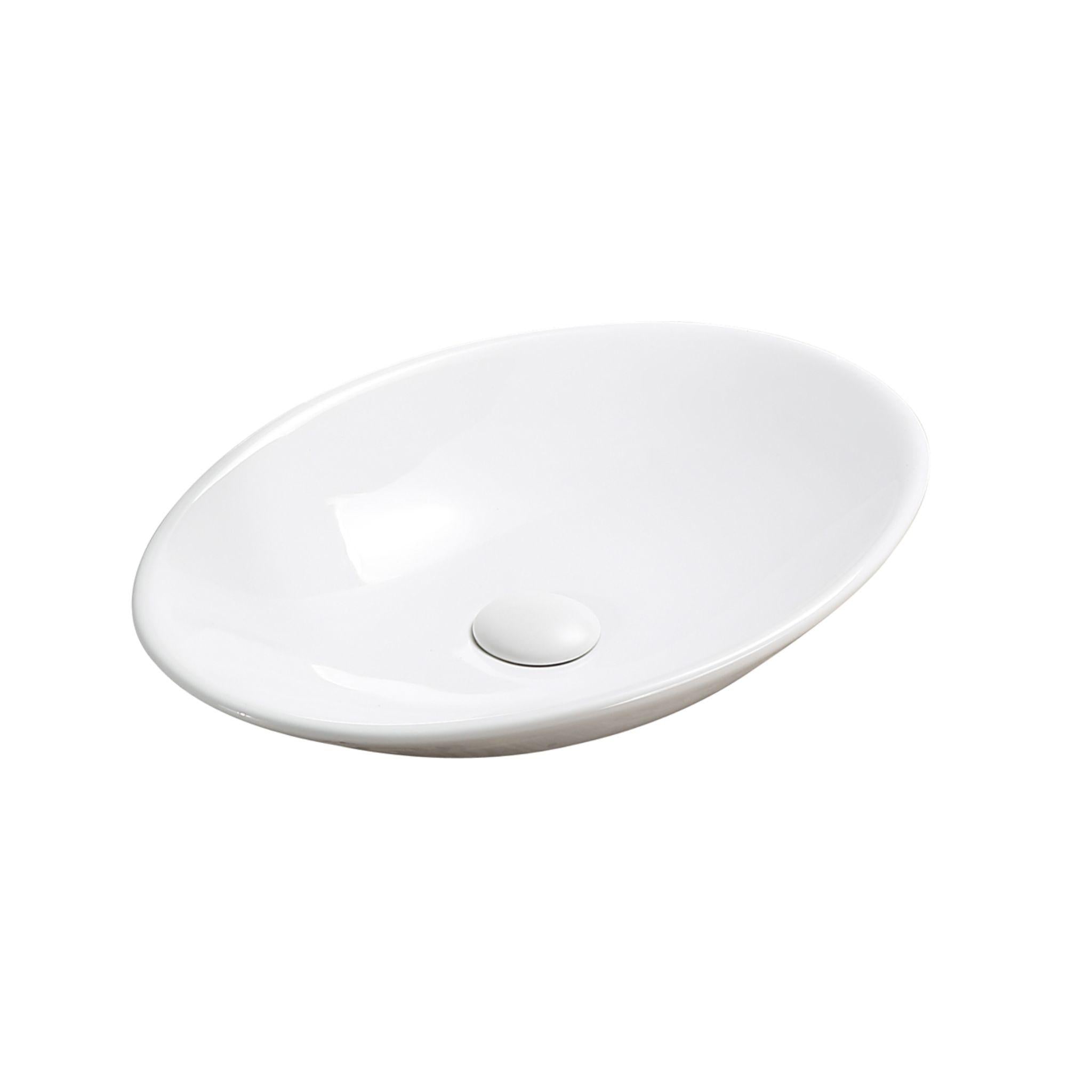 LUKKA CABRITA ABOVE COUNTER BASIN GLOSS WHITE 510MM