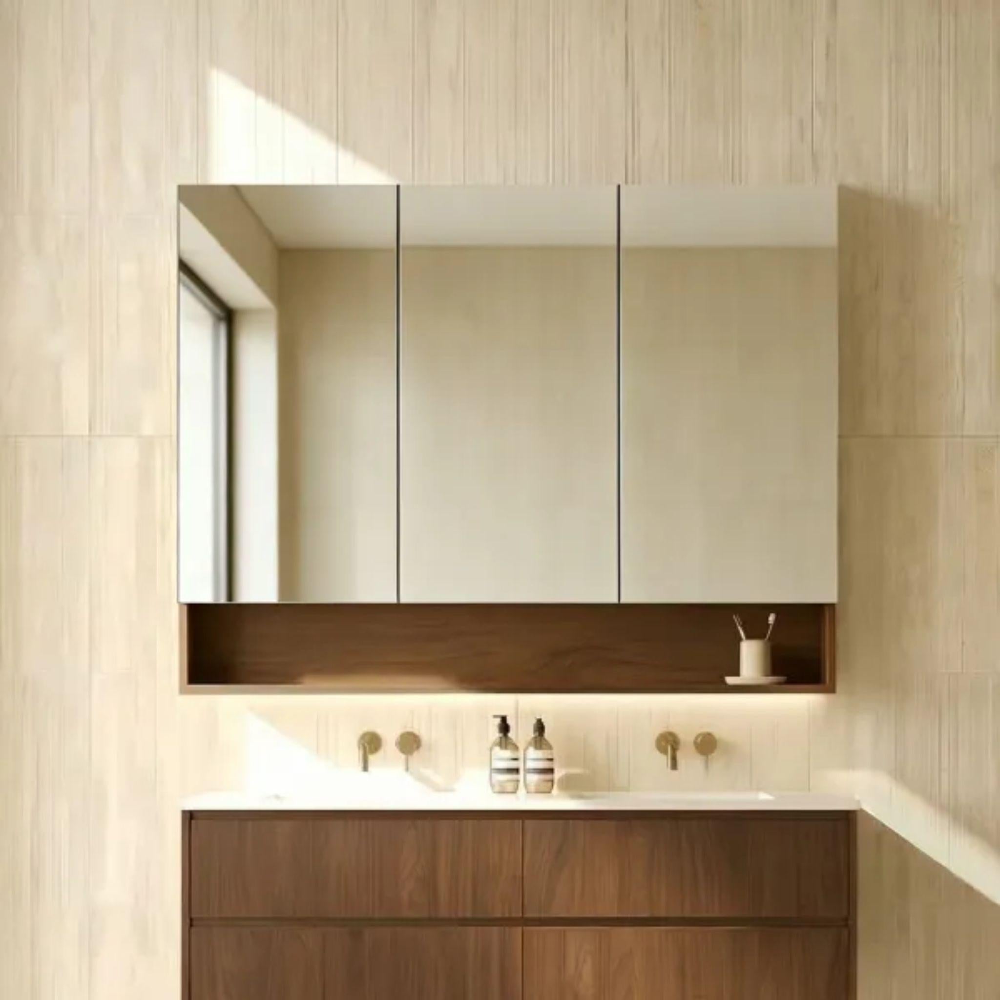 LUKKA CLARK MOCHA OAK MATTE MIRROR SHAVING CABINET 1200MM