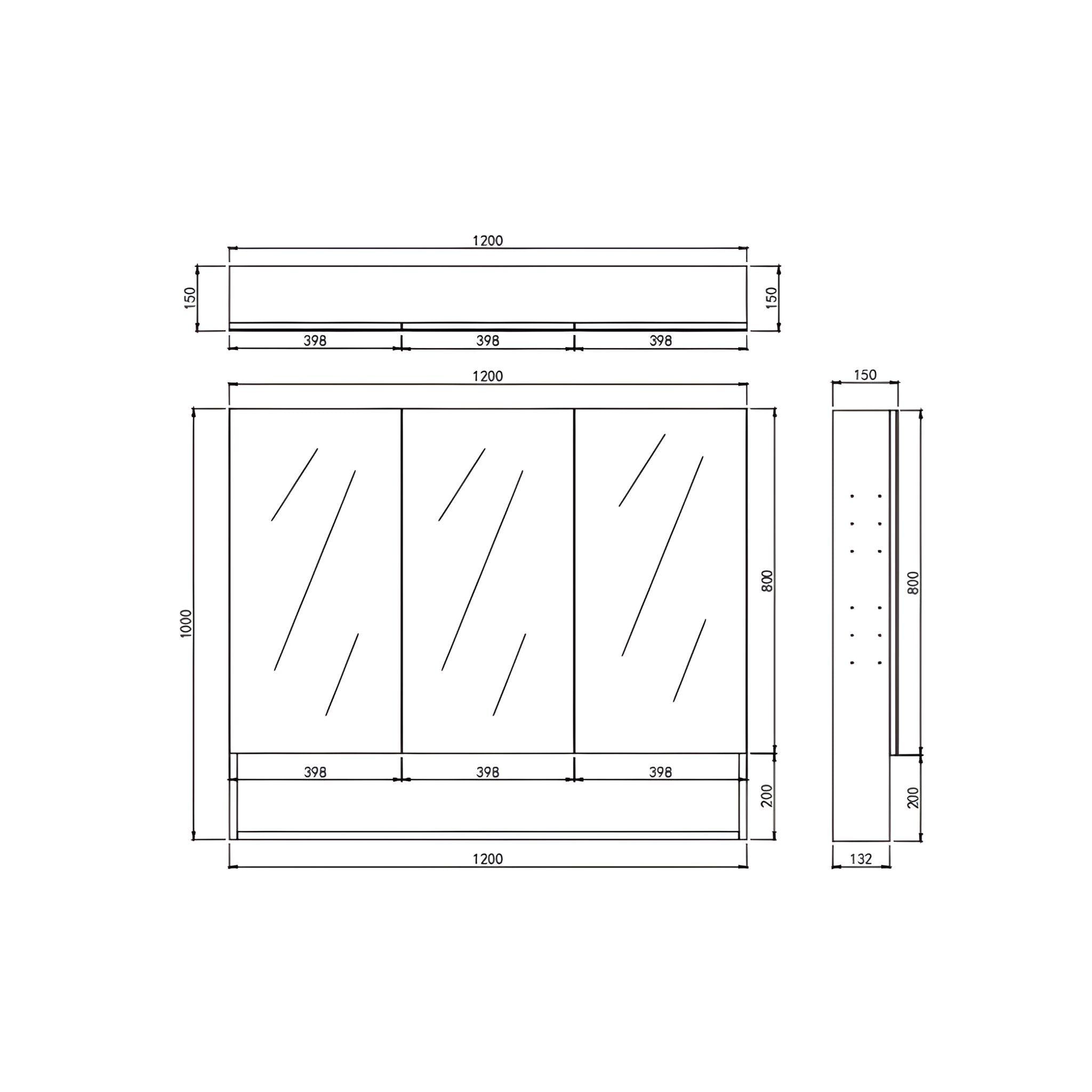 LUKKA CLARK SANDY OAK MATTE MIRROR SHAVING CABINET 1200MM