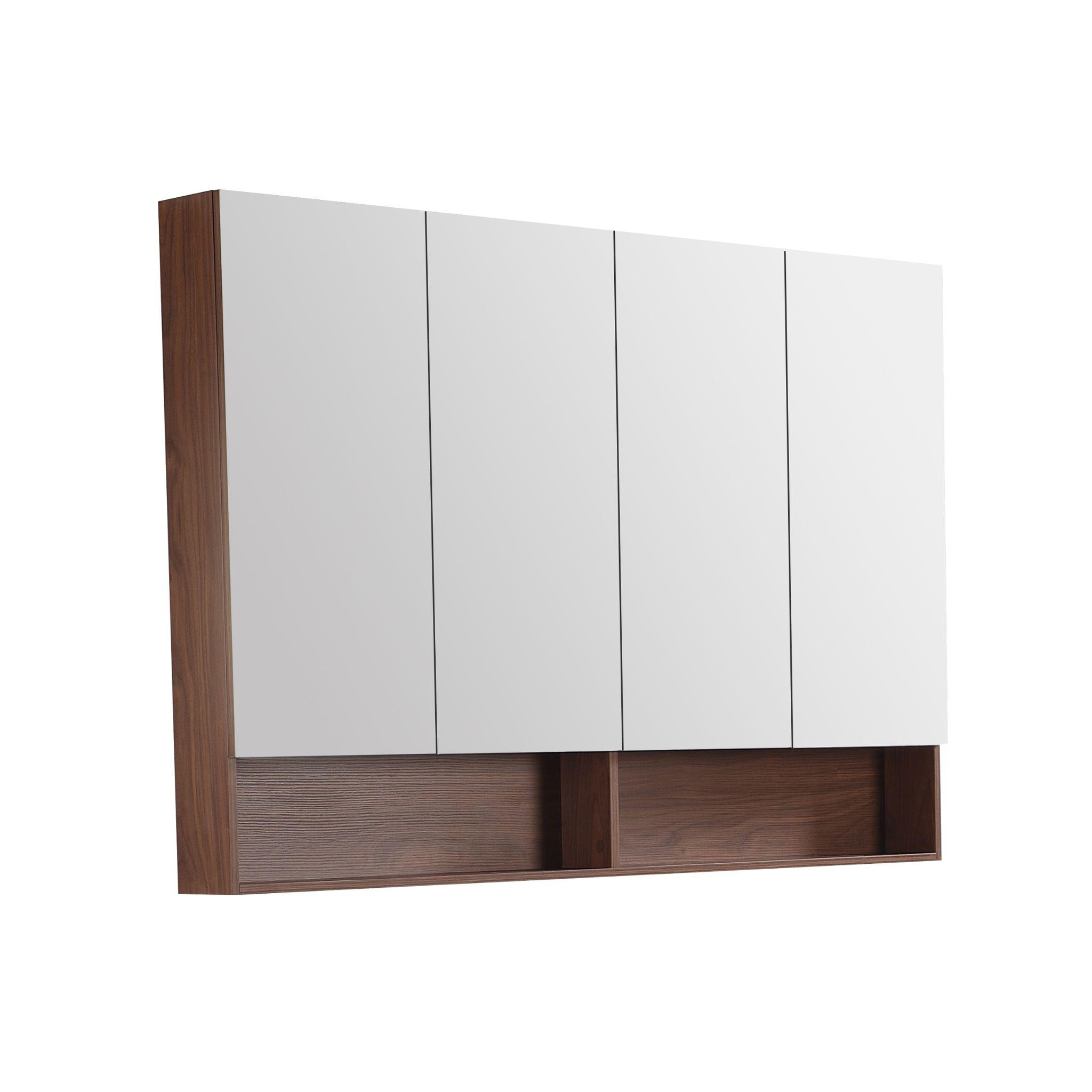 LUKKA CLARK MOCHA OAK MATTE MIRROR SHAVING CABINET 1500MM