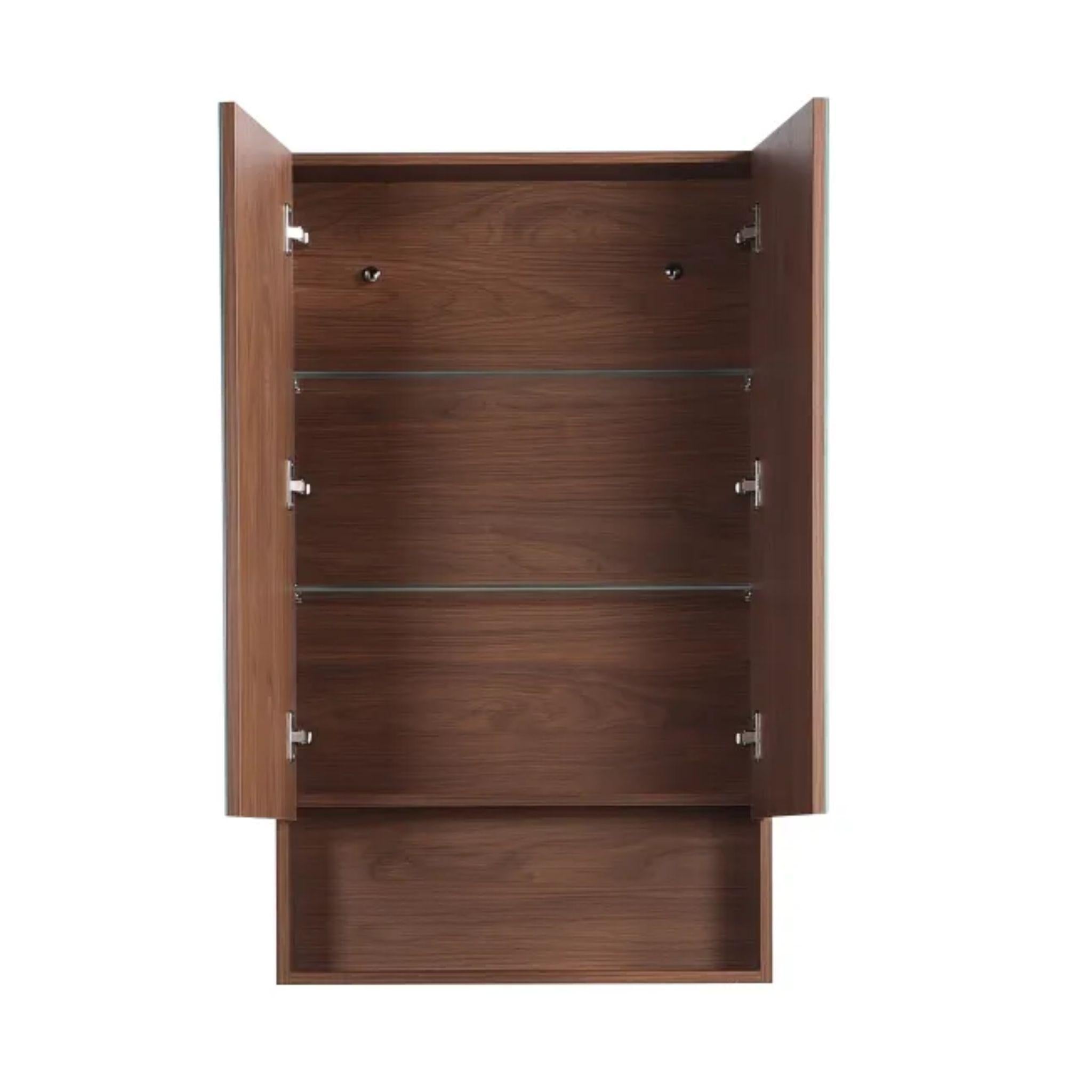 LUKKA CLARK MOCHA OAK MATTE MIRROR SHAVING CABINET 600MM