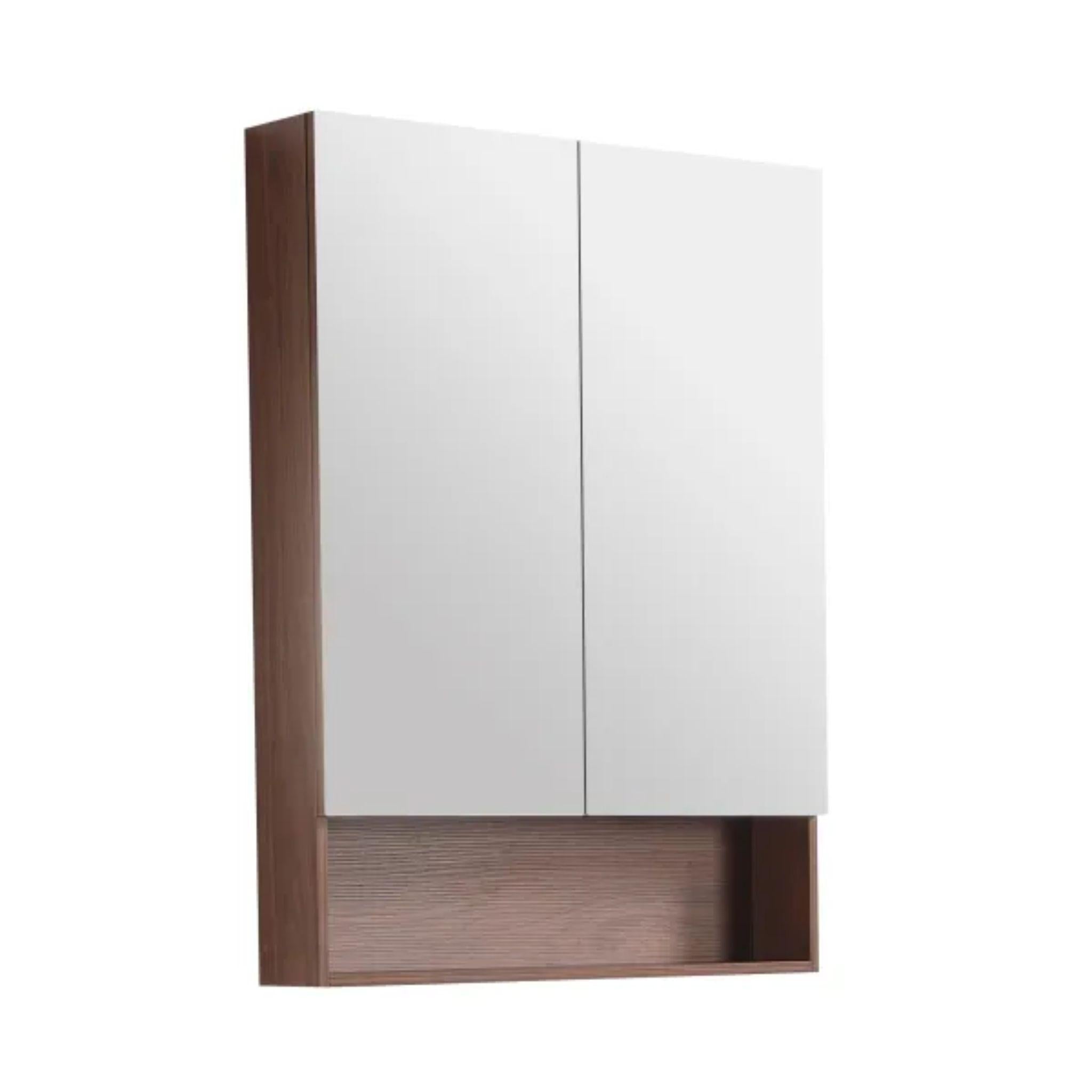 LUKKA CLARK MOCHA OAK MATTE MIRROR SHAVING CABINET 750MM