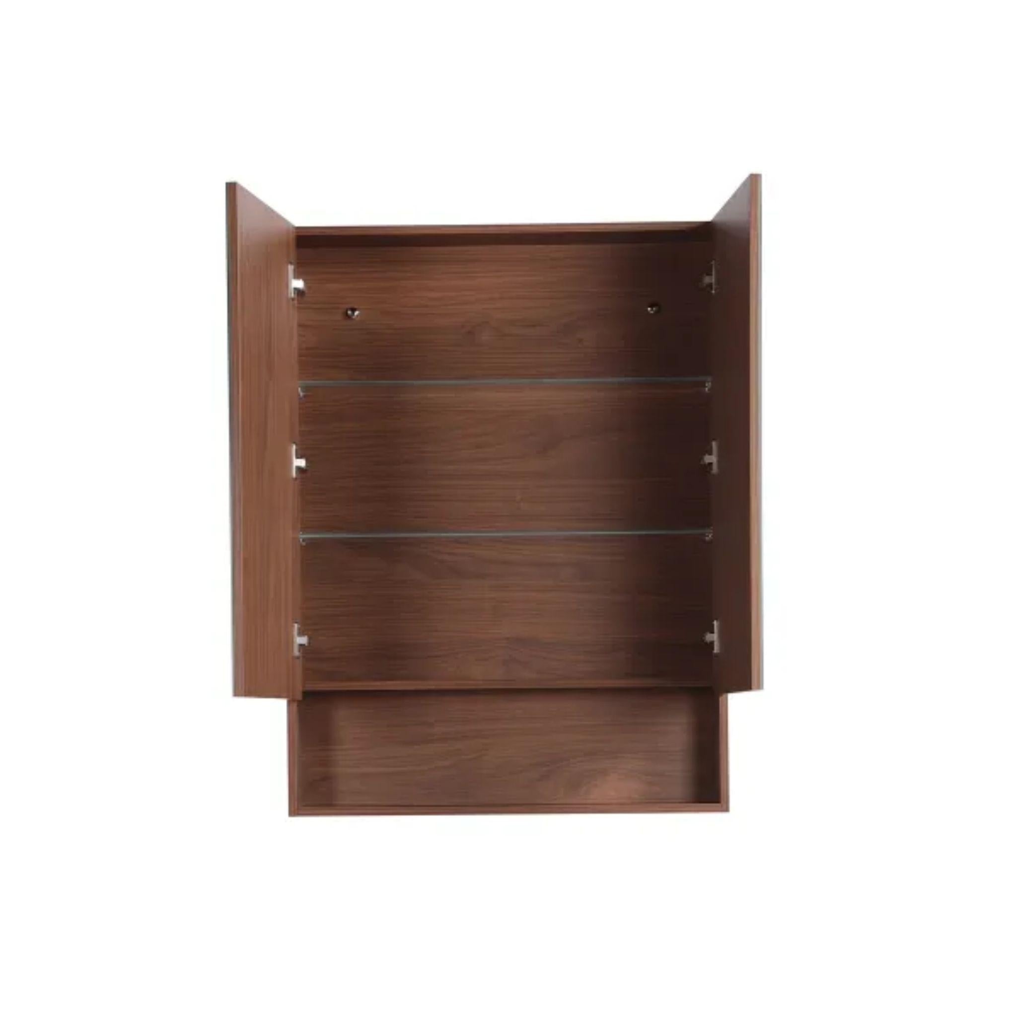 LUKKA CLARK MOCHA OAK MATTE MIRROR SHAVING CABINET 750MM