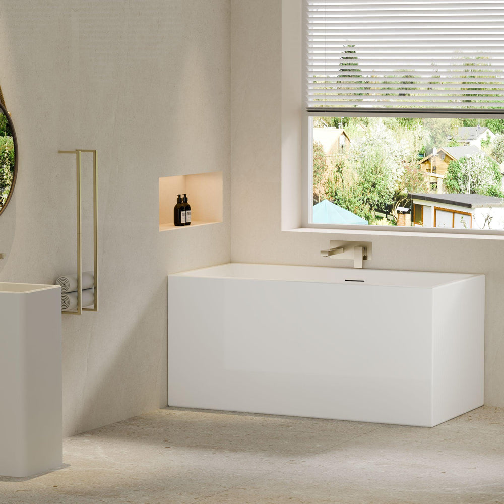 LUKKA CRETE MULTIFIT FREESTANDING BATHTUB OVERFLOW GLOSS WHITE (AVAILABLE IN 1000MM AND 1350MM)