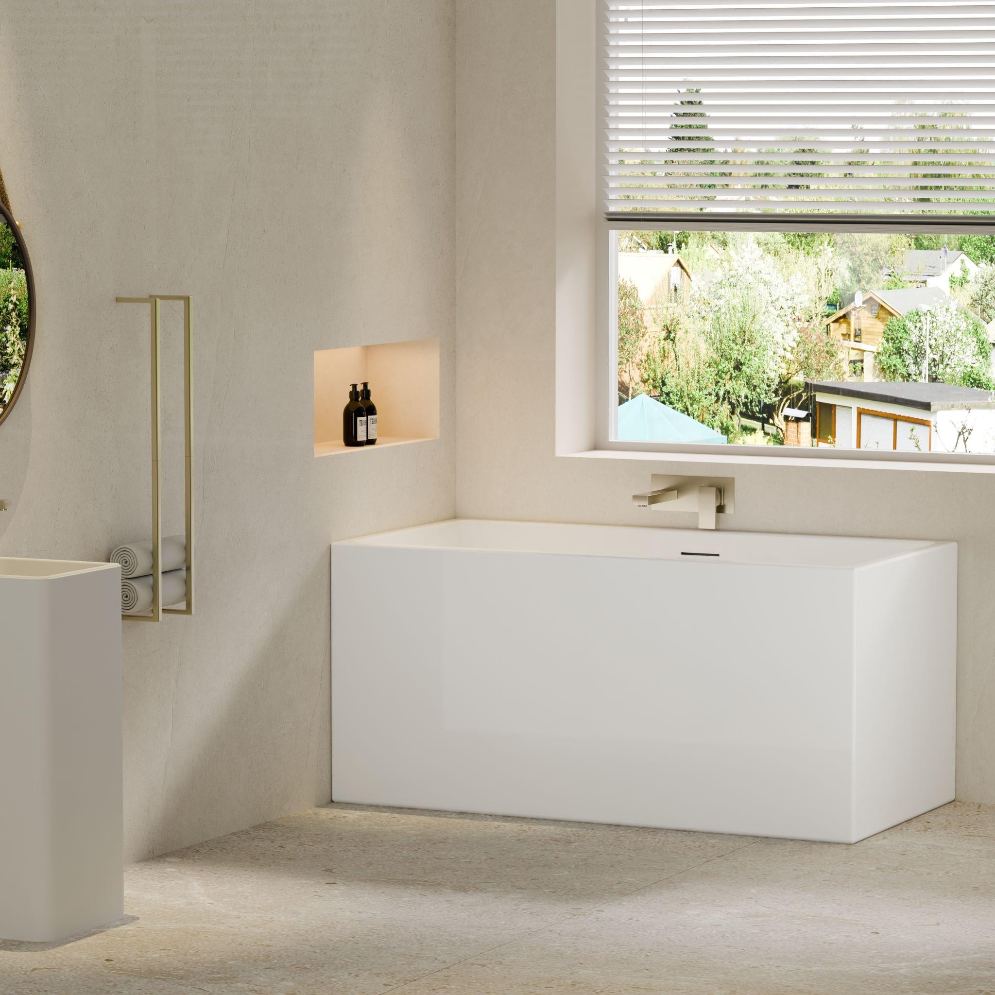 LUKKA CRETE MULTIFIT FREESTANDING BATHTUB OVERFLOW GLOSS WHITE (AVAILABLE IN 1000MM AND 1350MM)