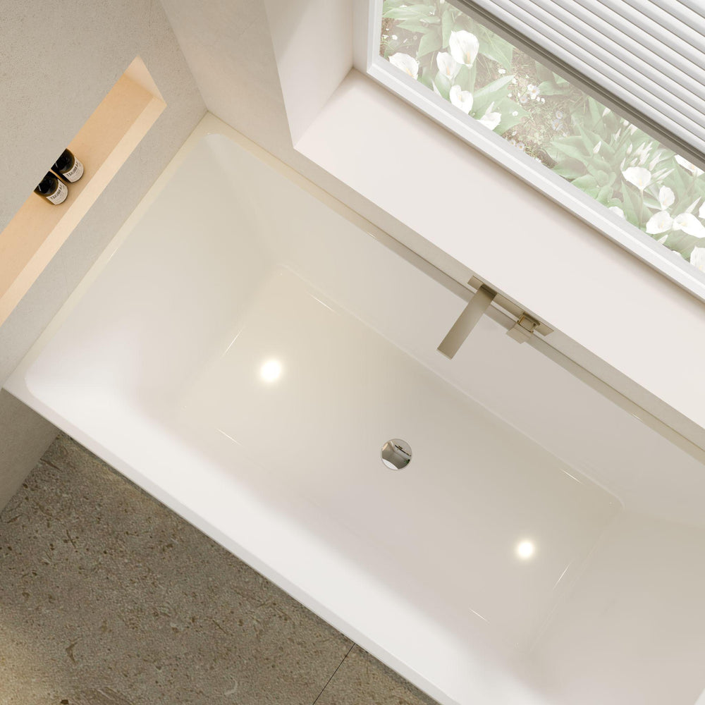LUKKA CRETE MULTIFIT FREESTANDING BATHTUB GLOSS WHITE (AVAILABLE IN 1500MM AND 1700MM)