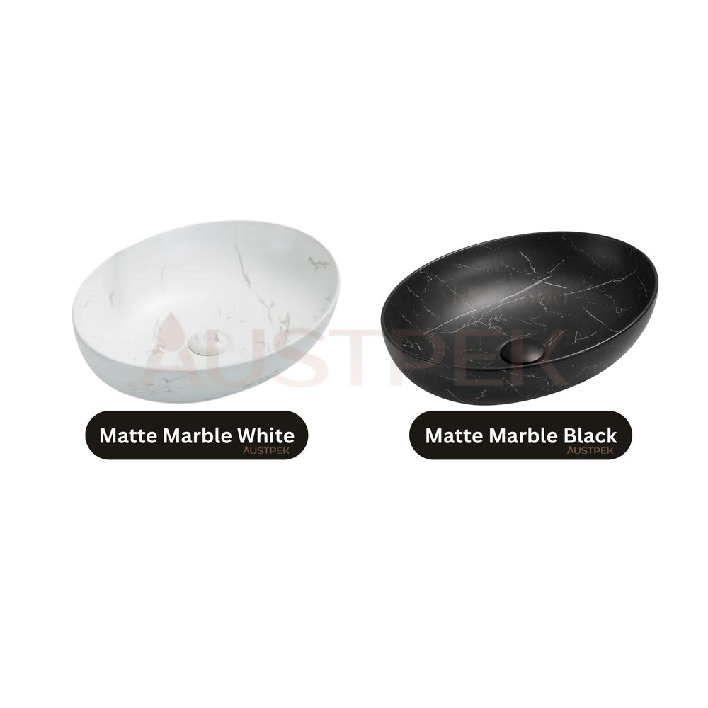 LUKKA CAREY ABOVE COUNTER BASIN MATTE MARBLE WHITE 520MM