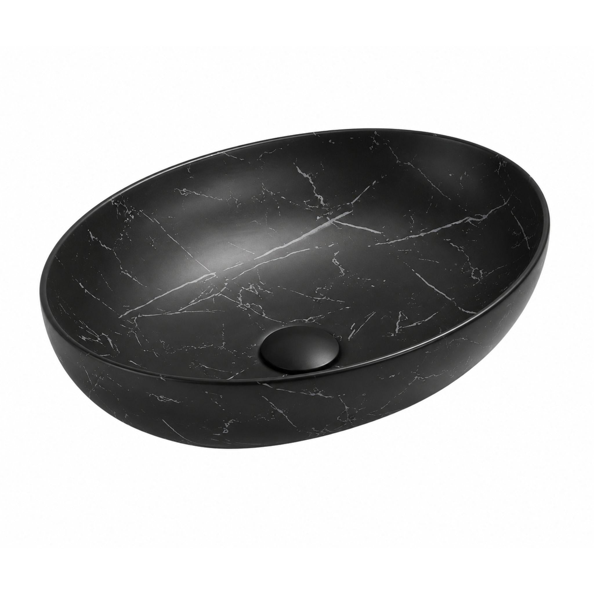 LUKKA CAREY ABOVE COUNTER BASIN MATTE MARBLE BLACK 520MM