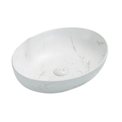 LUKKA CAREY ABOVE COUNTER BASIN MATTE MARBLE WHITE 520MM