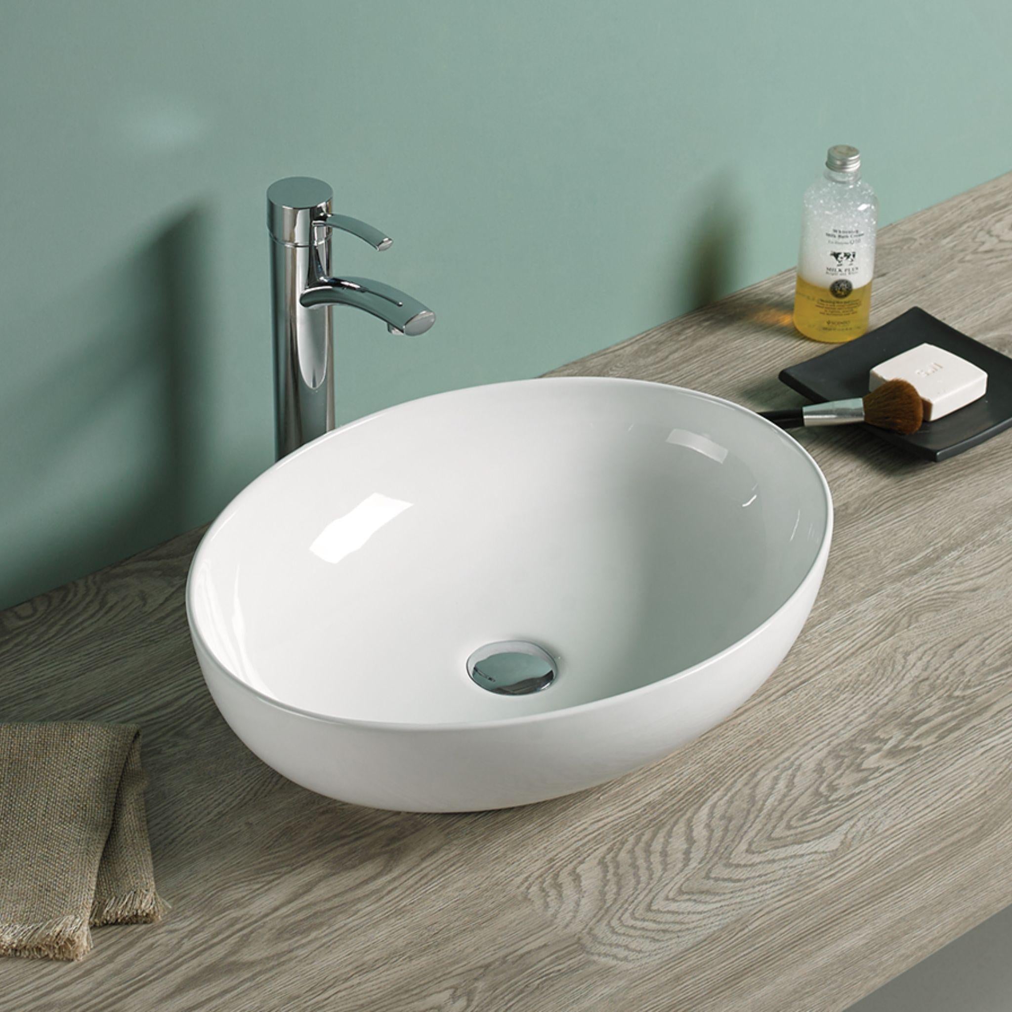 LUKKA CAREY ABOVE COUNTER BASIN GLOSS WHITE 520MM