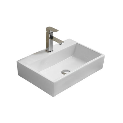 LUKKA CRETE WALL HUNG / ABOVE COUNTER BASIN GLOSS WHITE 530MM