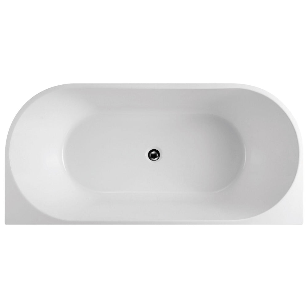 LUKKA DOVER BACK TO WALL FREESTANDING BATHTUB GLOSS WHITE (AVAILABLE IN 1400MM, 1500MM, AND 1700MM)
