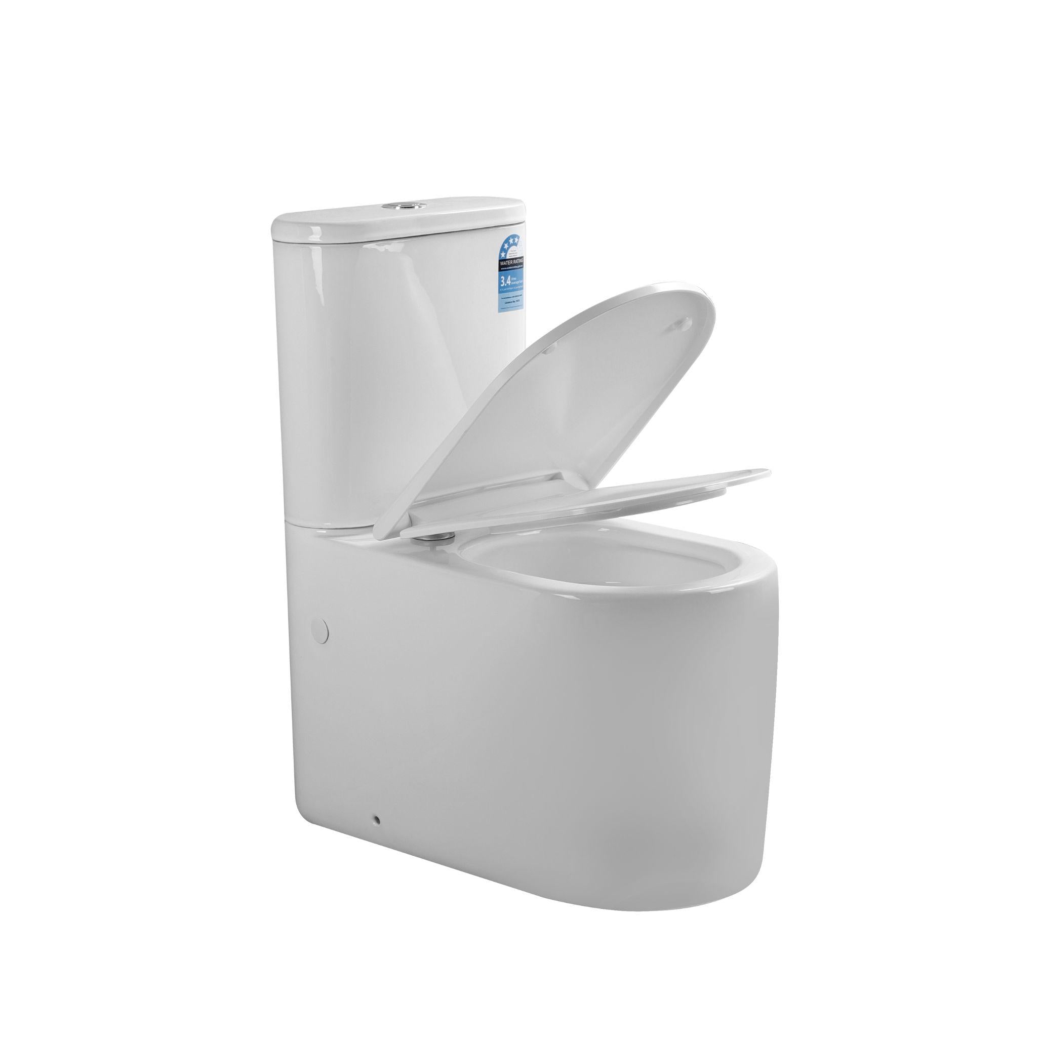 LUKKA DEVITO TORNADO RIMLESS BACK TO WALL TOILET SUITE GLOSS WHITE