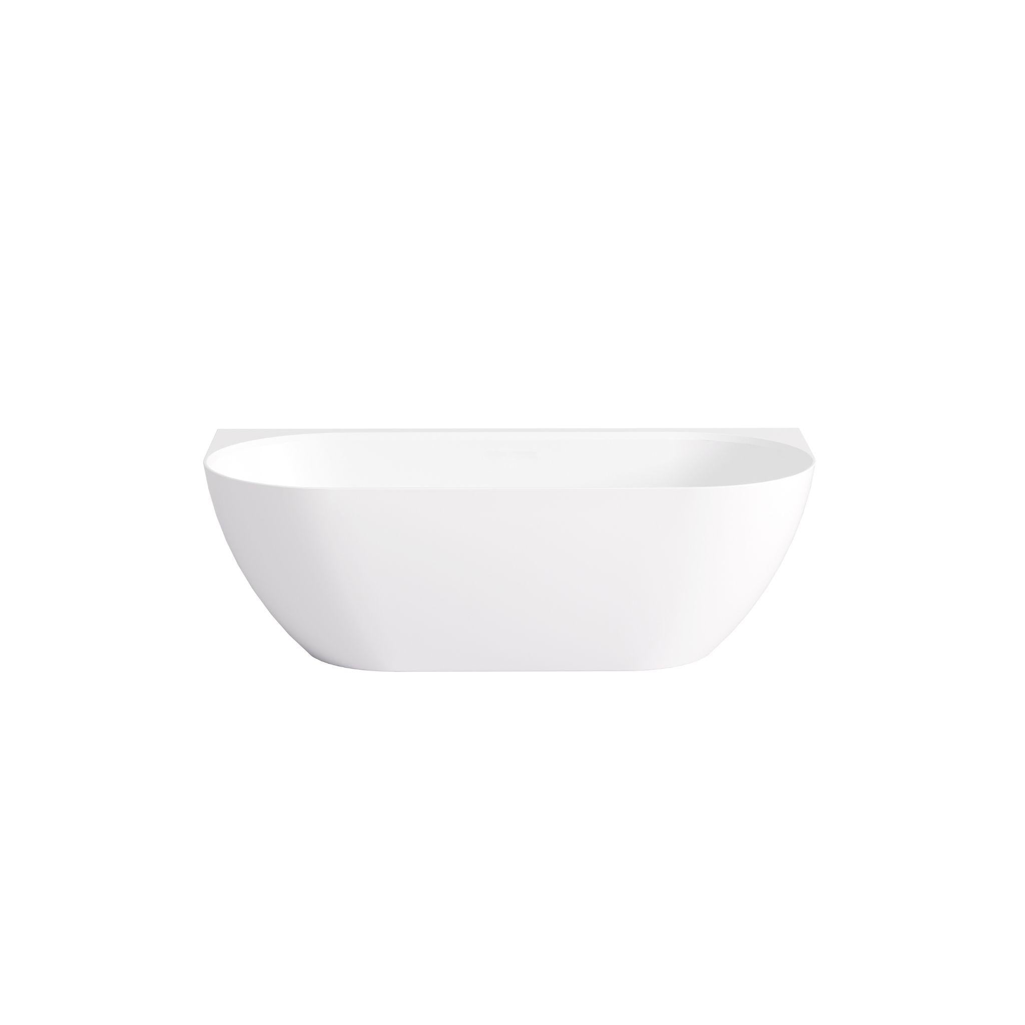 LUKKA ELLIPS BACK TO WALL FREESTANDING BATHTUB MATTE WHITE (AVAILABLE IN 1500MM AND 1700MM)