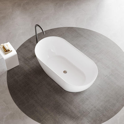 LUKKA ELLIPS SLIM FREESTANDING BATHTUB GLOSS WHITE (AVAILABLE IN MULTIPLE SIZES)