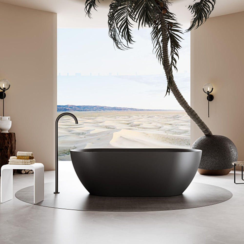 LUKKA ELLIPS SLIM FREESTANDING BATHTUB MATTE BLACK (AVAILABLE IN MULTIPLE SIZES)