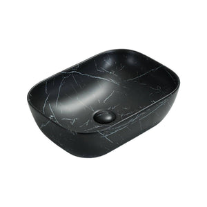 LUKKA ELLIPS ABOVE COUNTER BASIN MATTE MARBLE BLACK 460MM