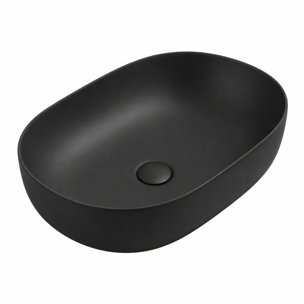LUKKA ELLIPS ABOVE COUNTER BASIN MATTE BLACK 490MM