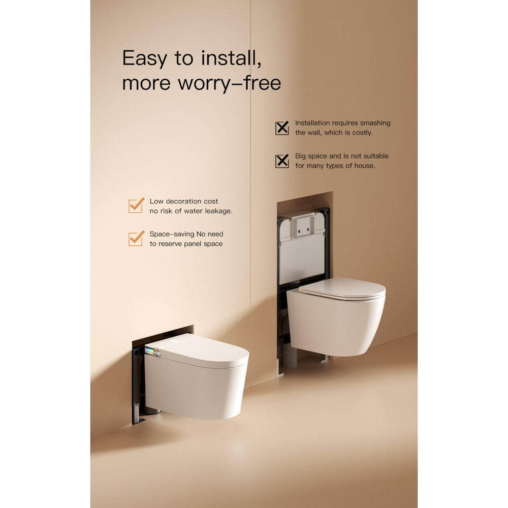 LUKKA EVO WALL HUNG SMART TOILET WITH SMART SEAT WHITE