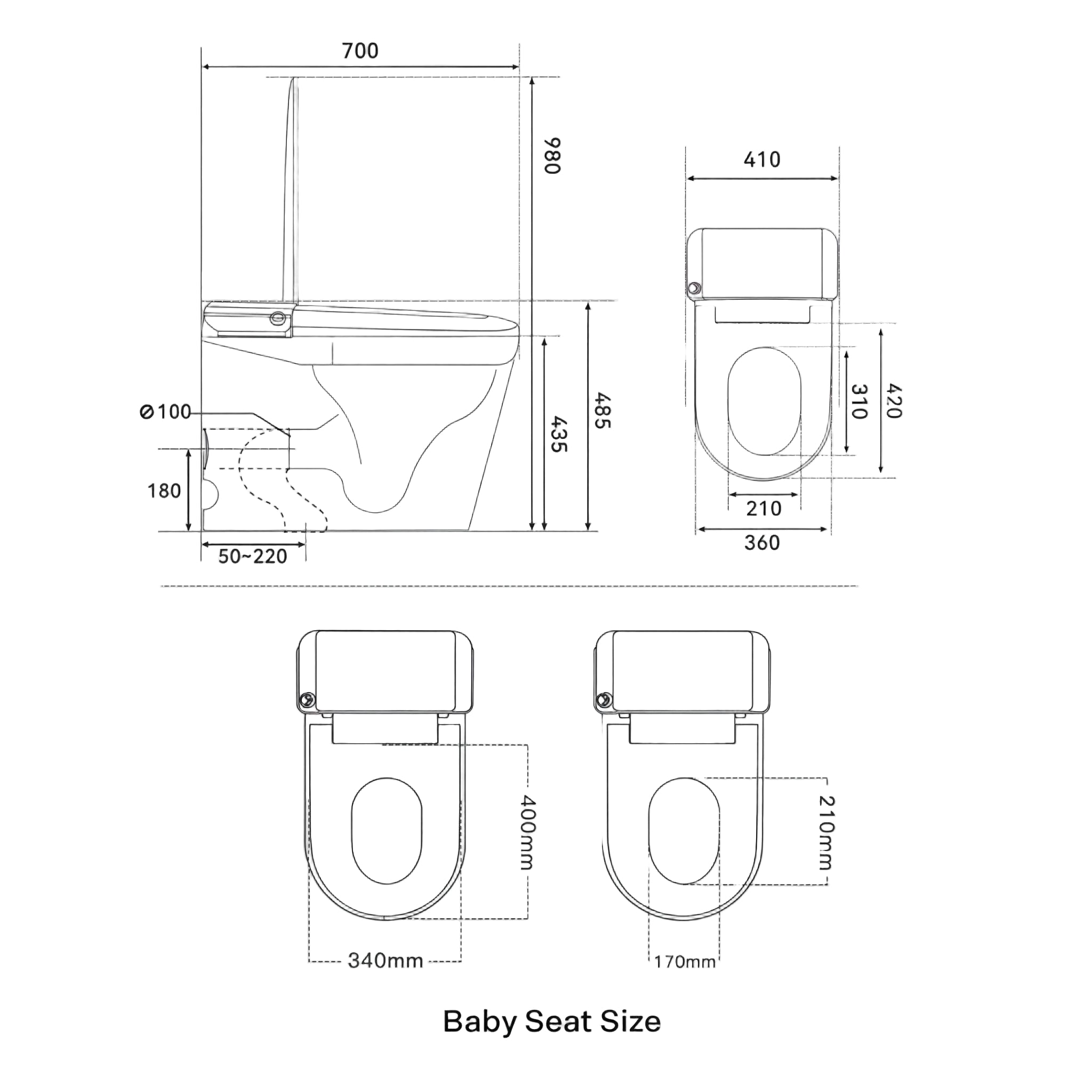 LUKKA EVO WALL FACED SMART TOILET WITH SMART SEAT WHITE