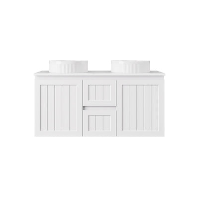 LUKKA ARCHILL FEDERATION MATTE WHITE 1200MM DOUBLE BOWL WALL HUNG VANITY