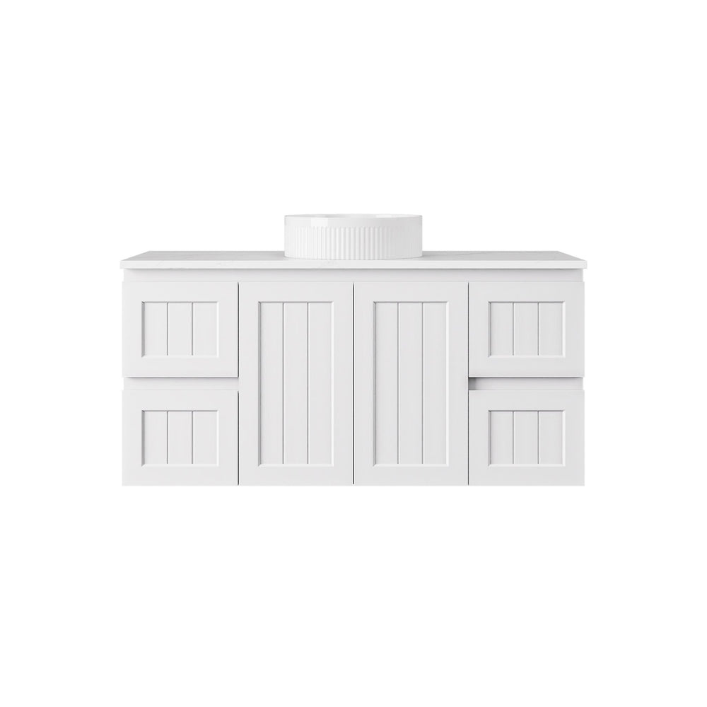 LUKKA ARCHILL FEDERATION MATTE WHITE 1200MM SINGLE BOWL WALL HUNG VANITY
