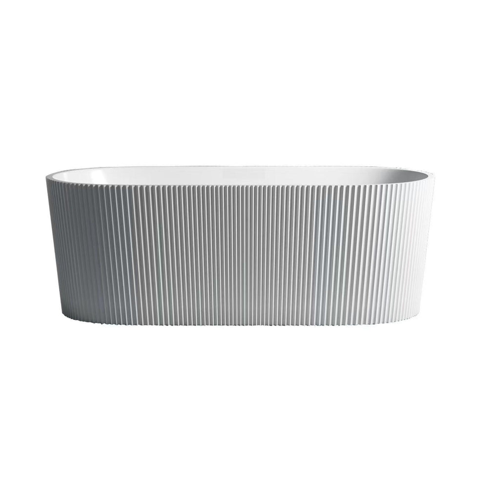 LUKKA AGENA FLUTED FREESTANDING BATHTUB MATTE WHITE (AVAILABLE IN 1500MM AND 1700MM)