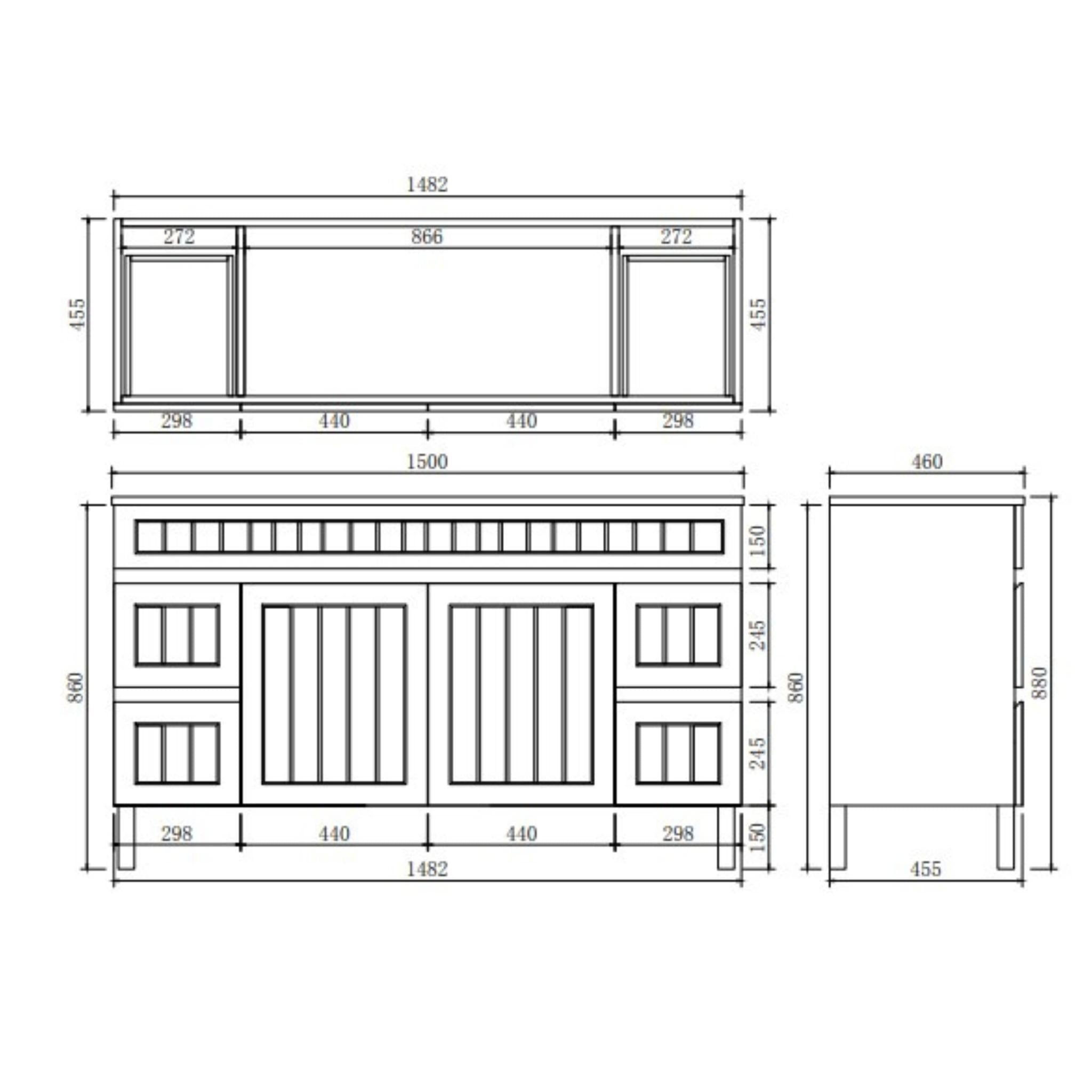 LUKKA ARCHILL FEDERATION MATTE BLACK 1500MM DOUBLE BOWL FLOOR STANDING VANITY