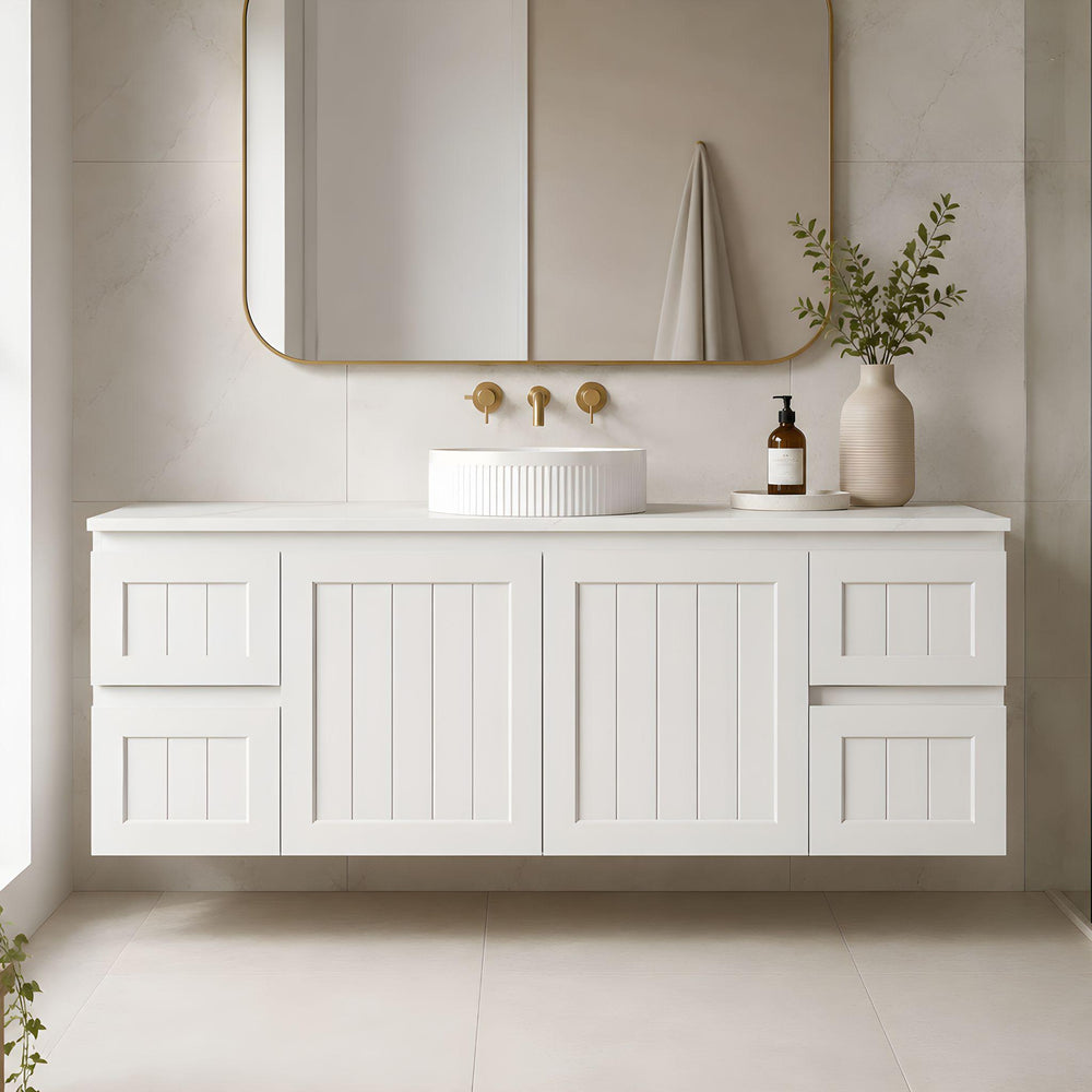 LUKKA ARCHILL FEDERATION MATTE WHITE 1500MM SINGLE BOWL WALL HUNG VANITY