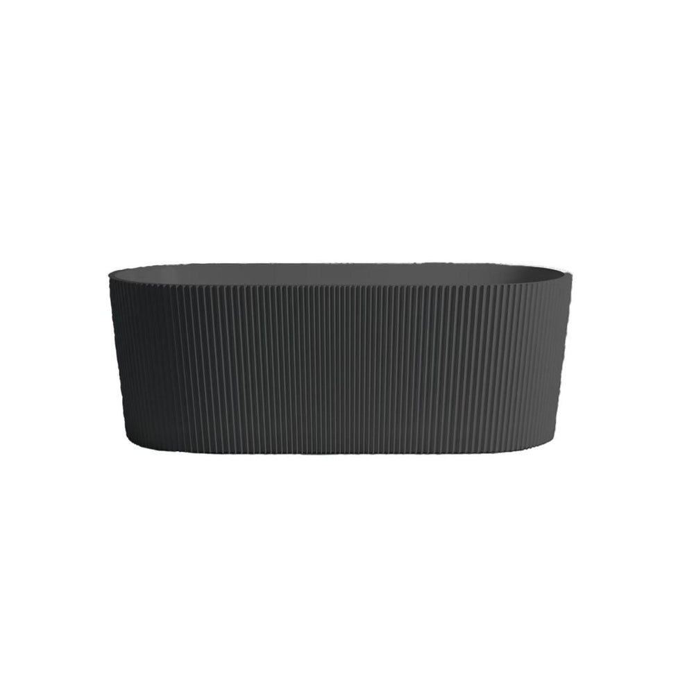 LUKKA AGENA FLUTED FREESTANDING BATHTUB MATTE BLACK 1700MM